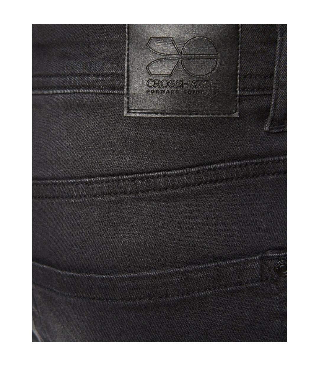 Mens Winsbury Bootcut Jeans Black Crosshatch-4