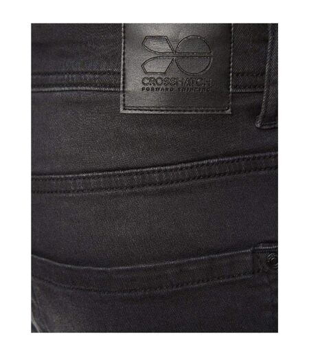 Mens Winsbury Bootcut Jeans Black Crosshatch
