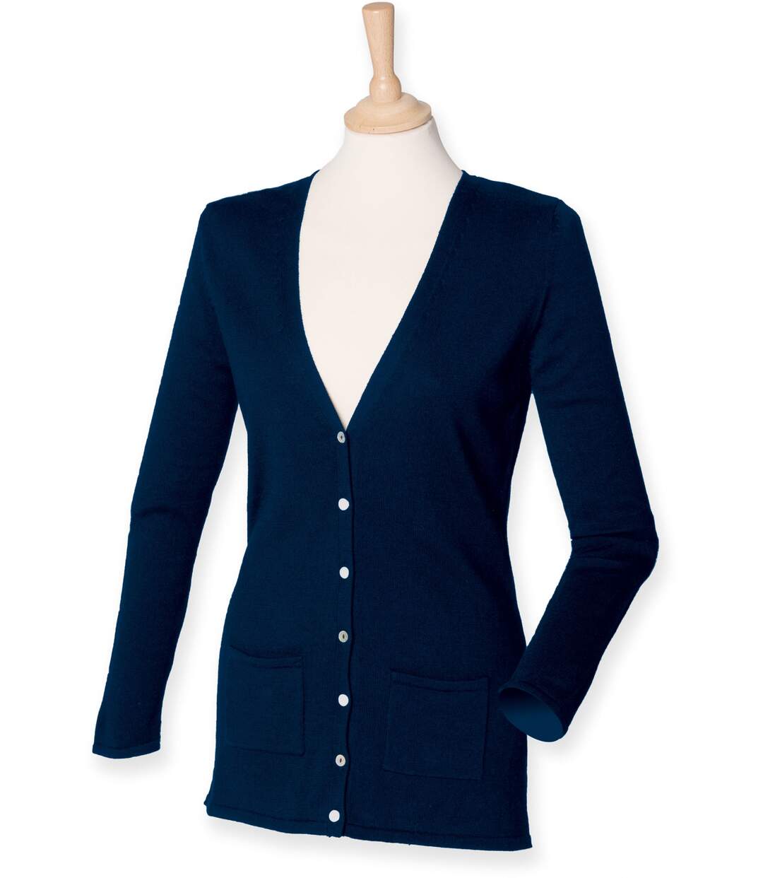 Gilet boutonné cardigan - FEMME - H723 - bleu marine