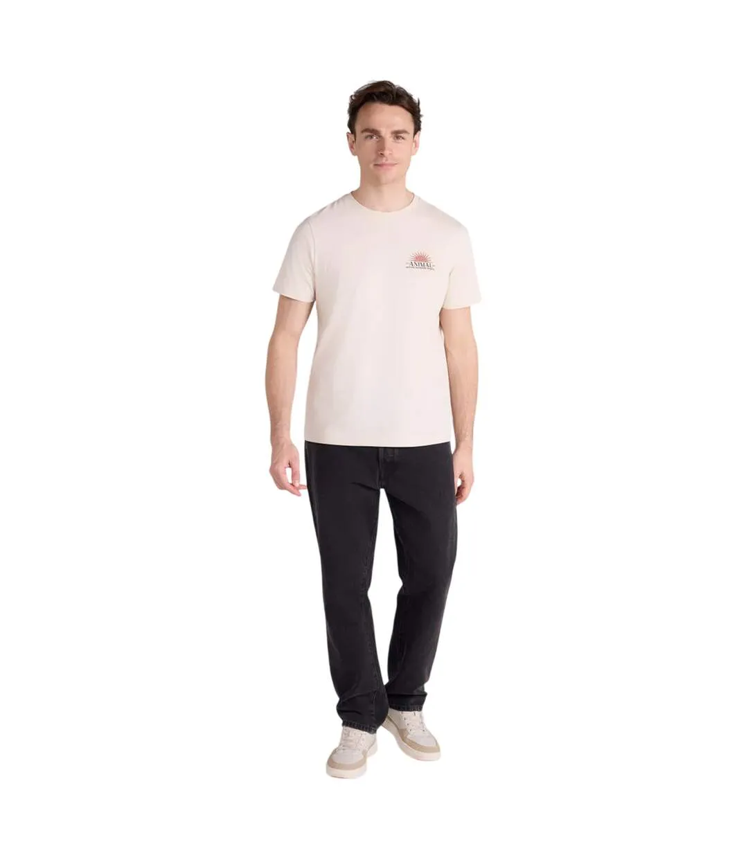 T-shirt Motif/style Lever Du Soleil Homme Beige Foncé Mountain Warehouse-4