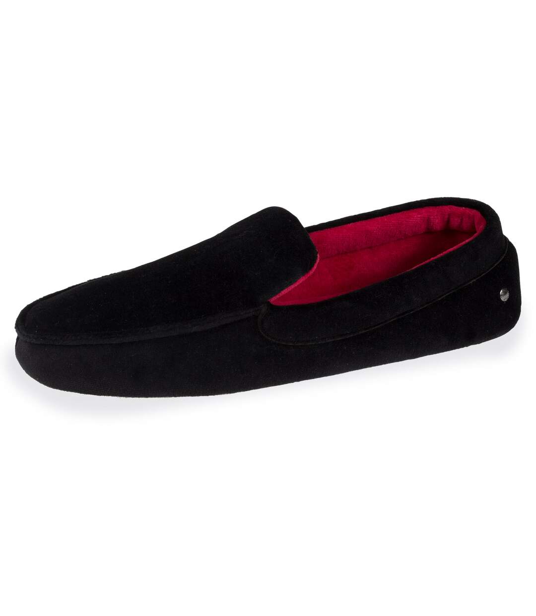 Isotoner Chaussons Mocassins homme ultra confortables et légers, en coton biologique et semelle en cuir-1