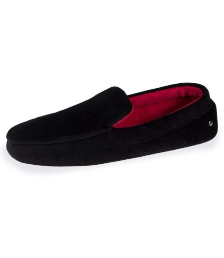 Isotoner Chaussons Mocassins homme ultra confortables et légers, en coton biologique et semelle en cuir
