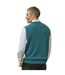 Mens V Neck Sleeveless Pullover Pull Sans Manches À Col En V Turquoise Pâle WoolOvers-2