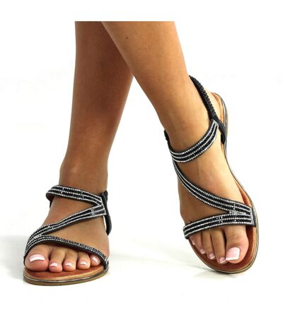 Sandales Blaise Femme Noir Marron Lunar