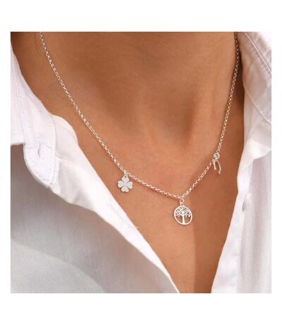Collier argenté clio blue arbre de vie - taille unique