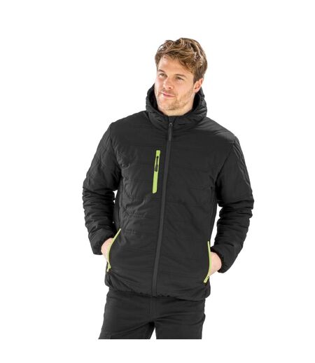 Doudoune Compass Homme Noir Vert Fluo Result Genuine Recycled