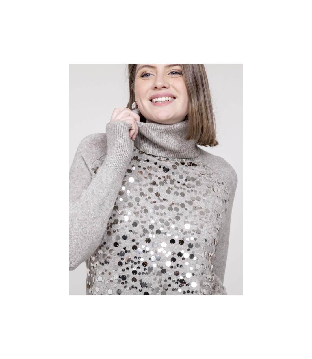 Pull col roulé à sequins KILISION - Dona X Lisa-3