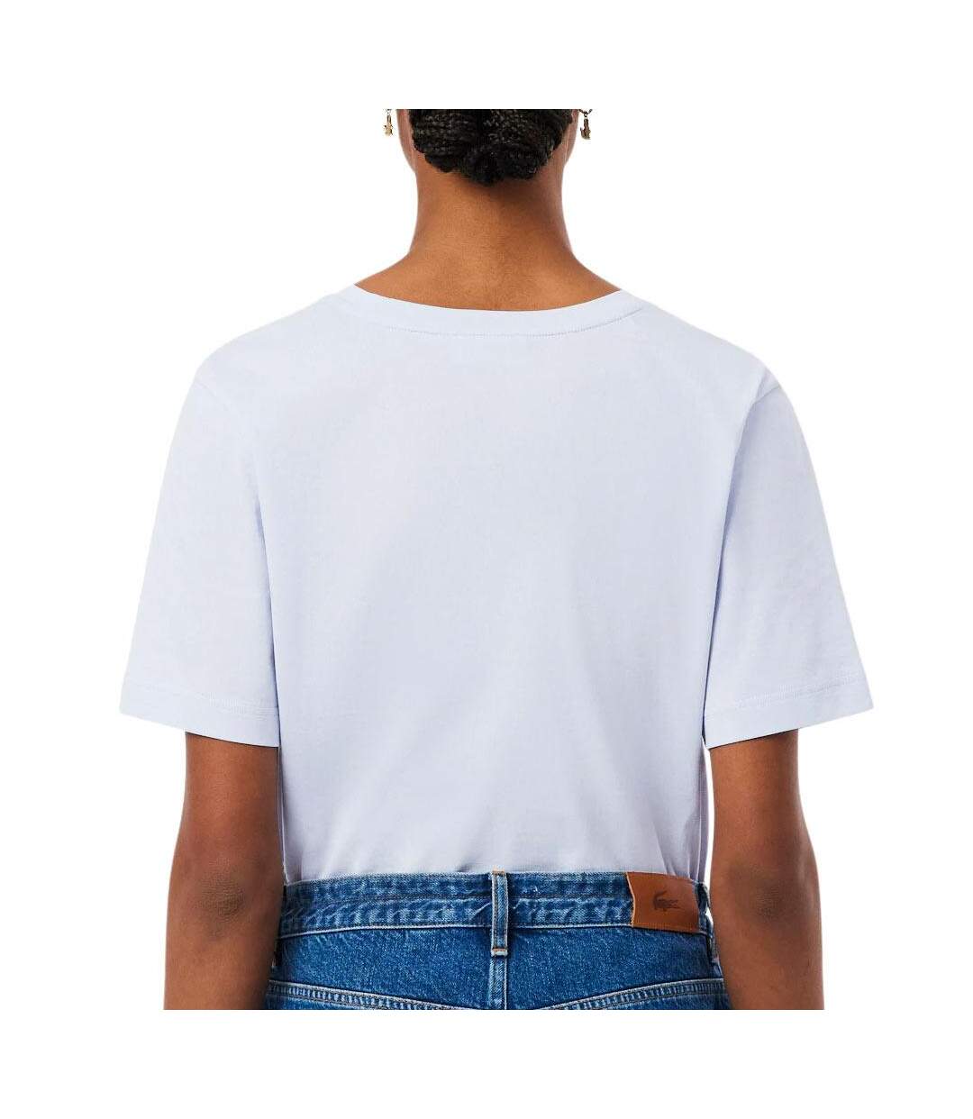 T-Shirt bleu femme lacoste relaxed-2