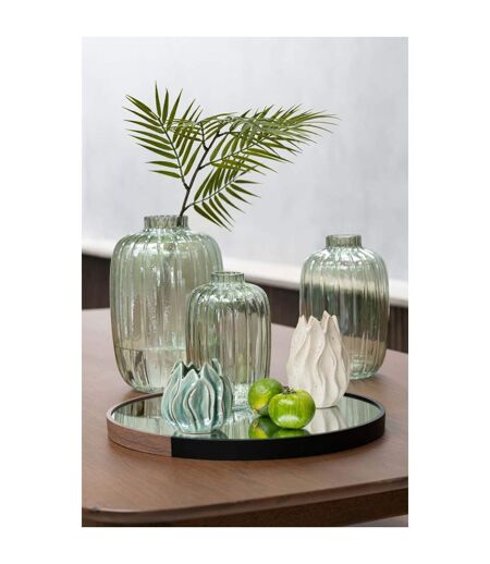 Vase Design en Verre Lignes 30cm Vert