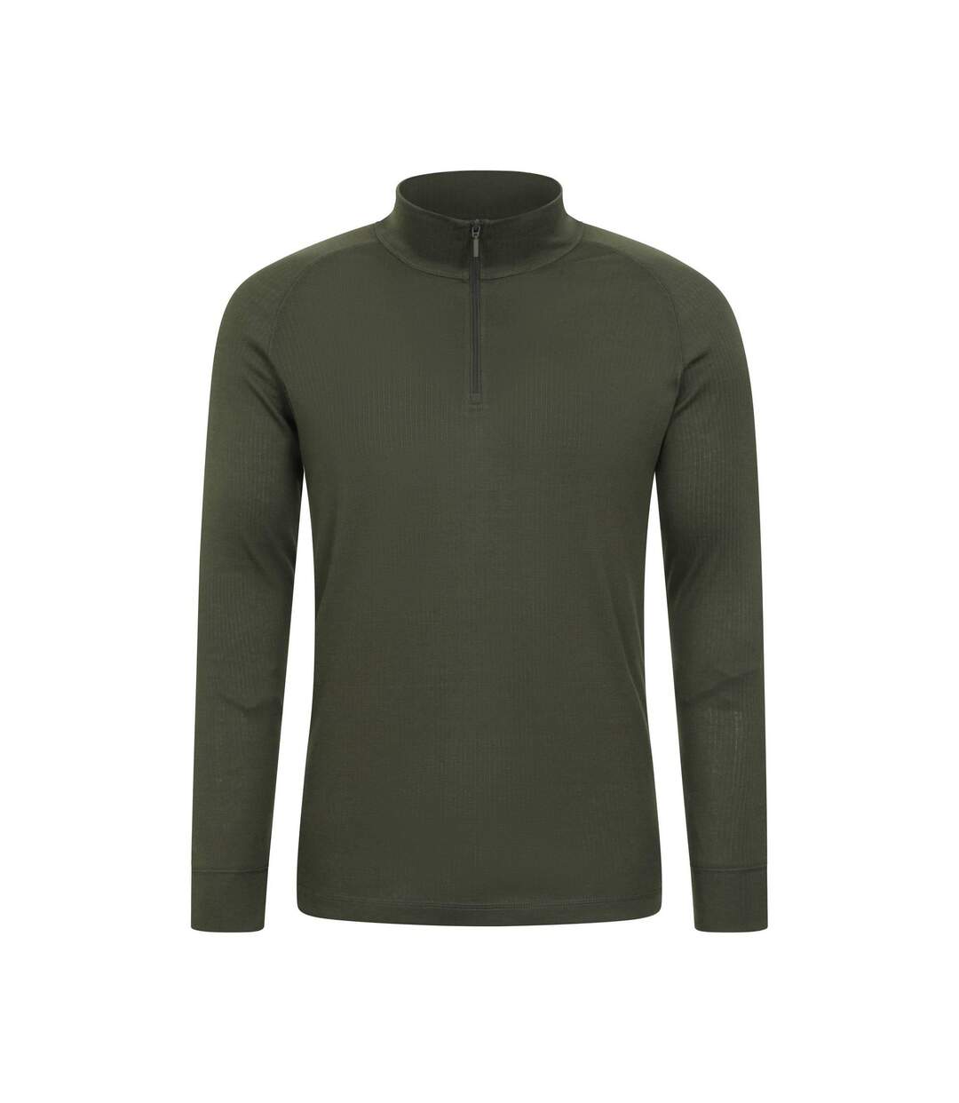 Mens Talus Zip Neck Long-sleeved Thermal Top Khaki Green Mountain Warehouse-1