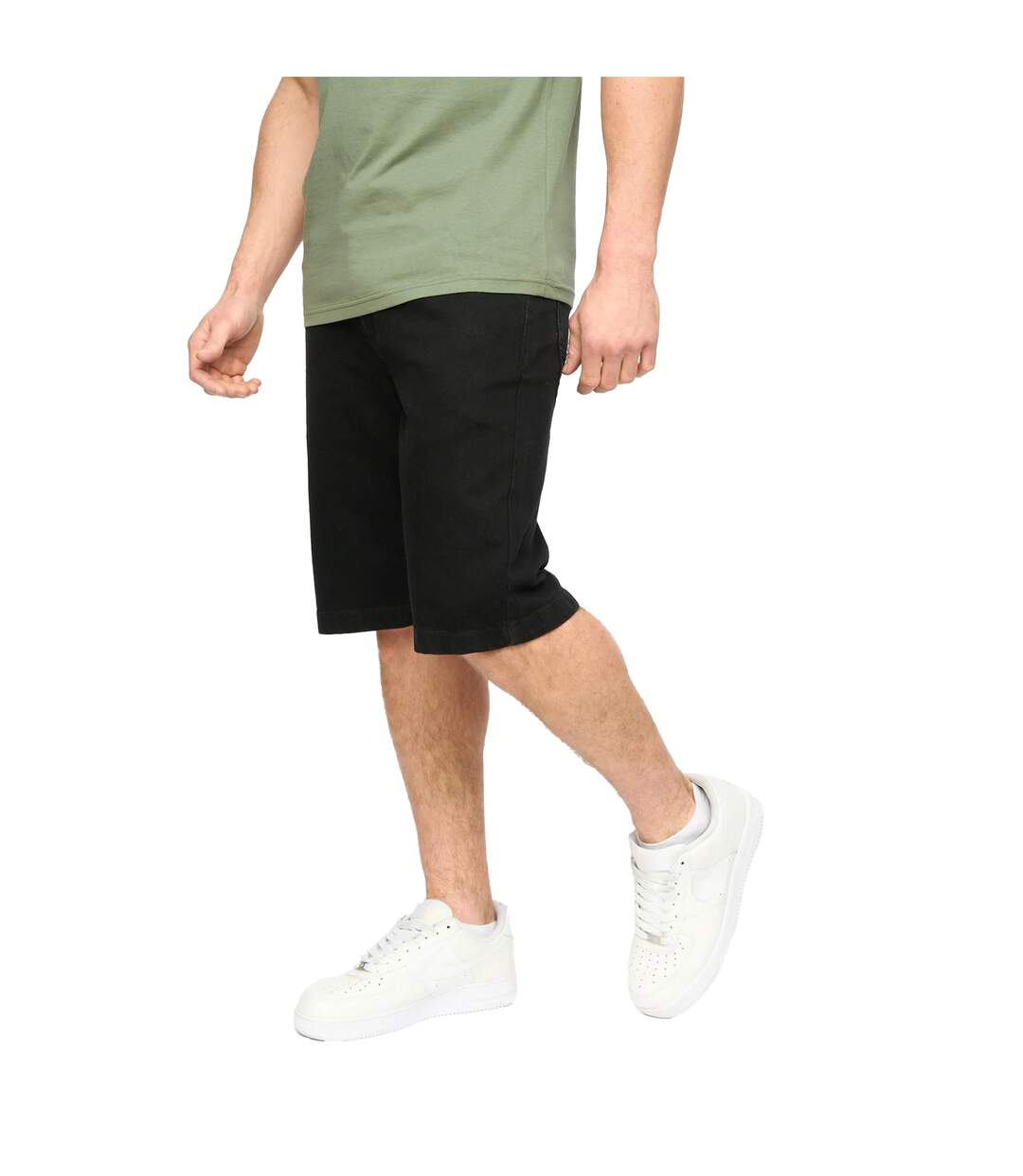 Mens Kamaline Denim Shorts Black Wash Crosshatch-1