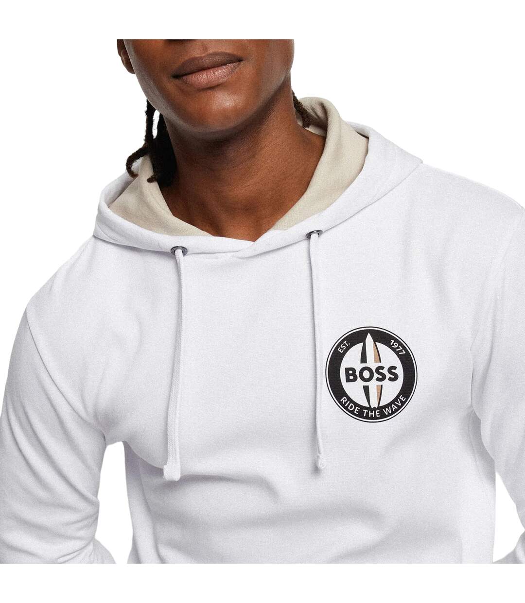 Sweat À Capuche Sewin Homme Blanc Boss-4