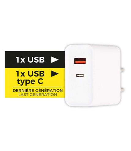 Chargeur sur secteur câble USB + USB C
