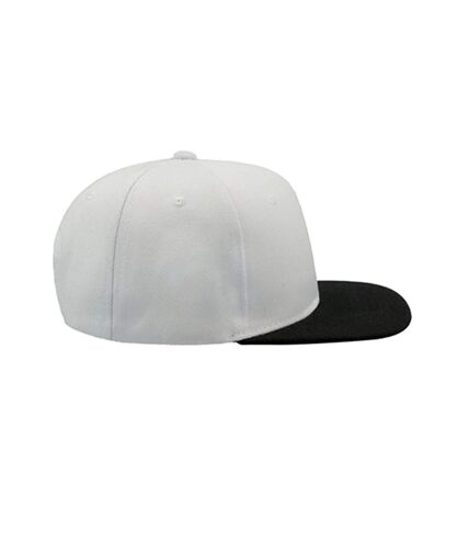 Lot de 2  casquettes avec visière plate adulte blanc / noir Atlantis