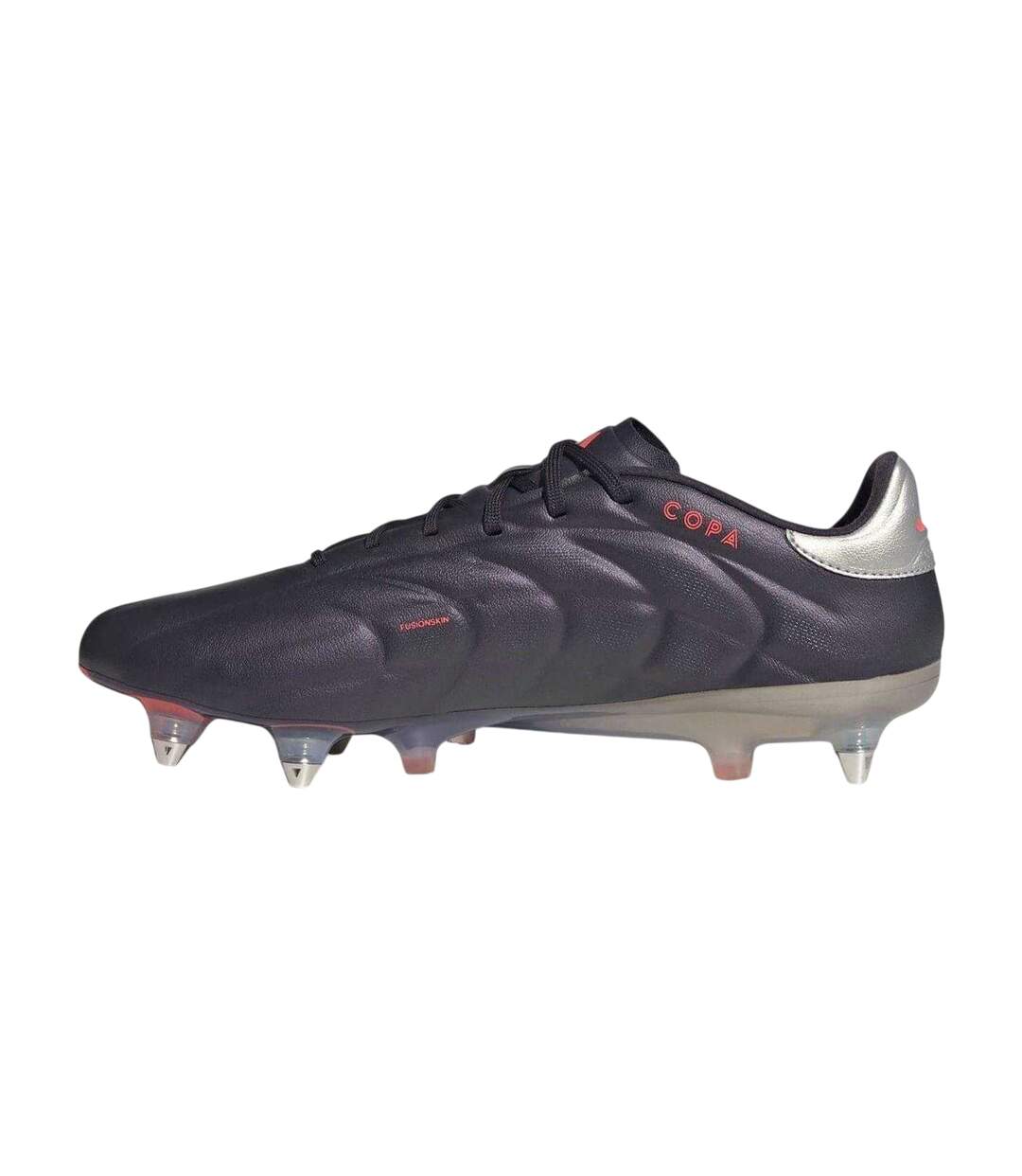 Mens Elite Leather Soft Ground Football Boots Black Silver Adidas-3