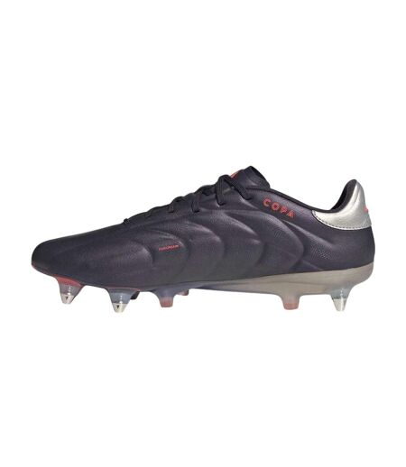 Mens Elite Leather Soft Ground Football Boots Black Silver Adidas
