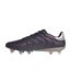Mens Elite Leather Soft Ground Football Boots Black Silver Adidas-3