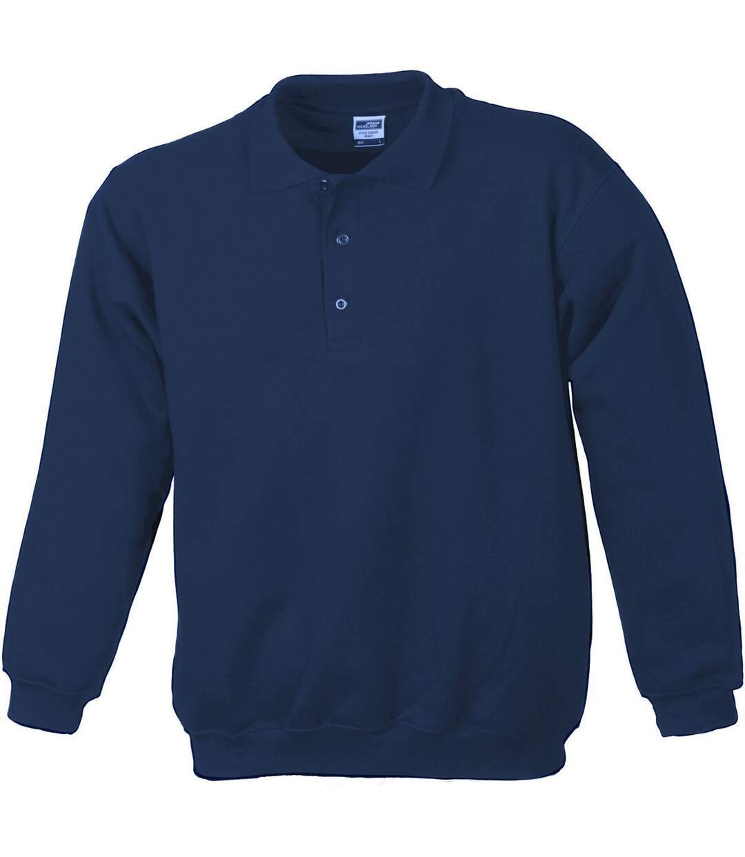 Sweat-shirt col polo - homme - JN041 - bleu marine-1