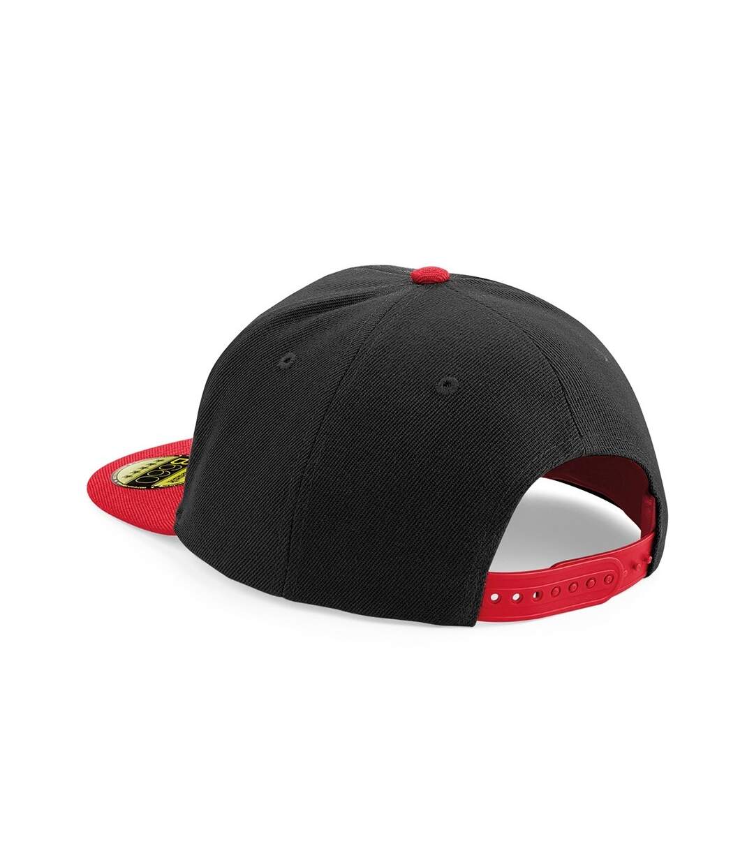 Lot de 2  casquettes à visière plate adulte noir/rouge classique Beechfield-2