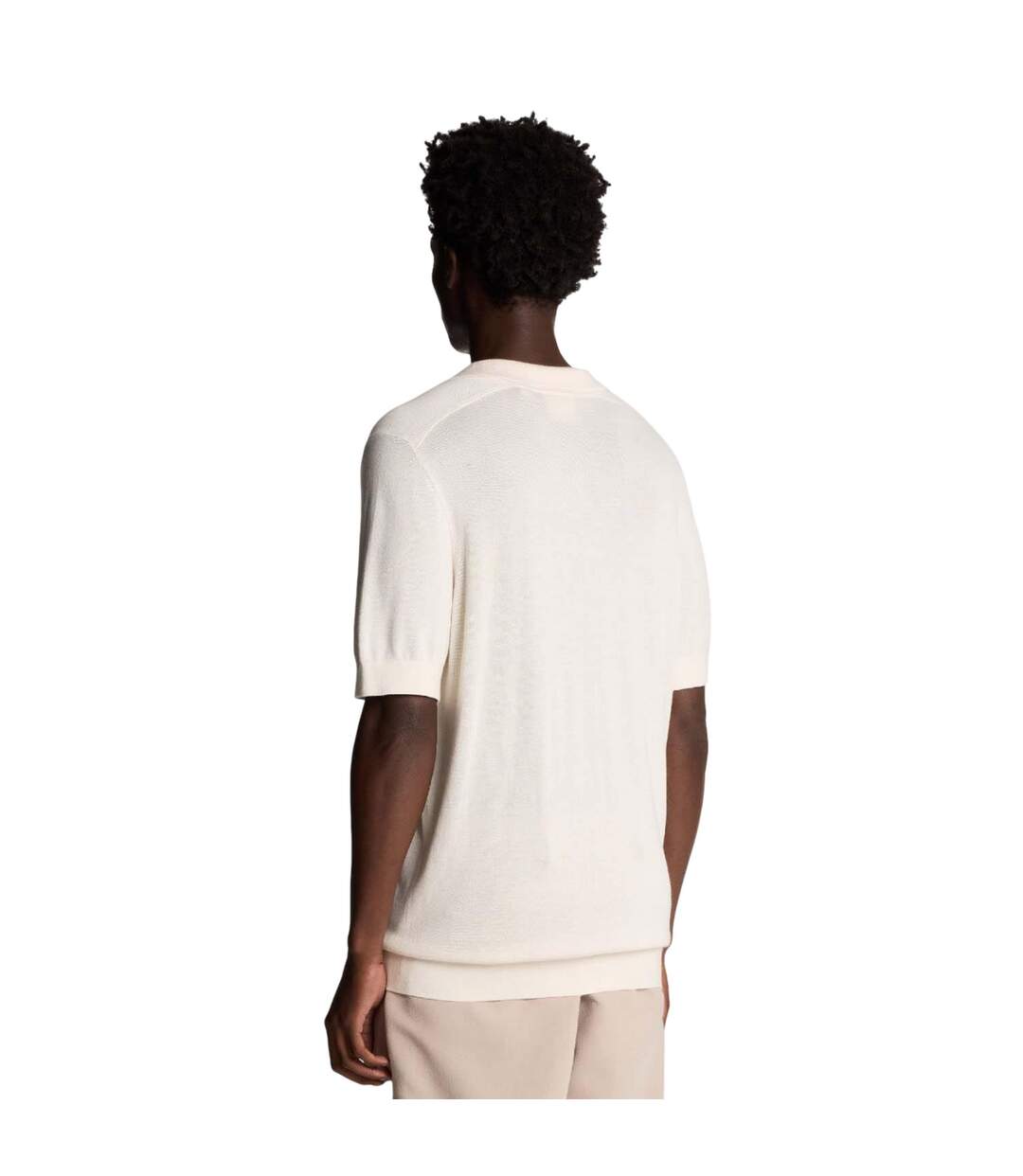 Polo Motif/style Rayure Contrastée Sur Bord Homme Blanc Lyle & Scott-3