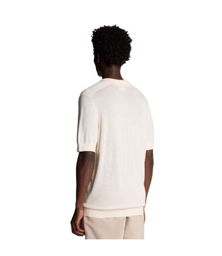 Polo Motif/style Rayure Contrastée Sur Bord Homme Blanc Lyle & Scott