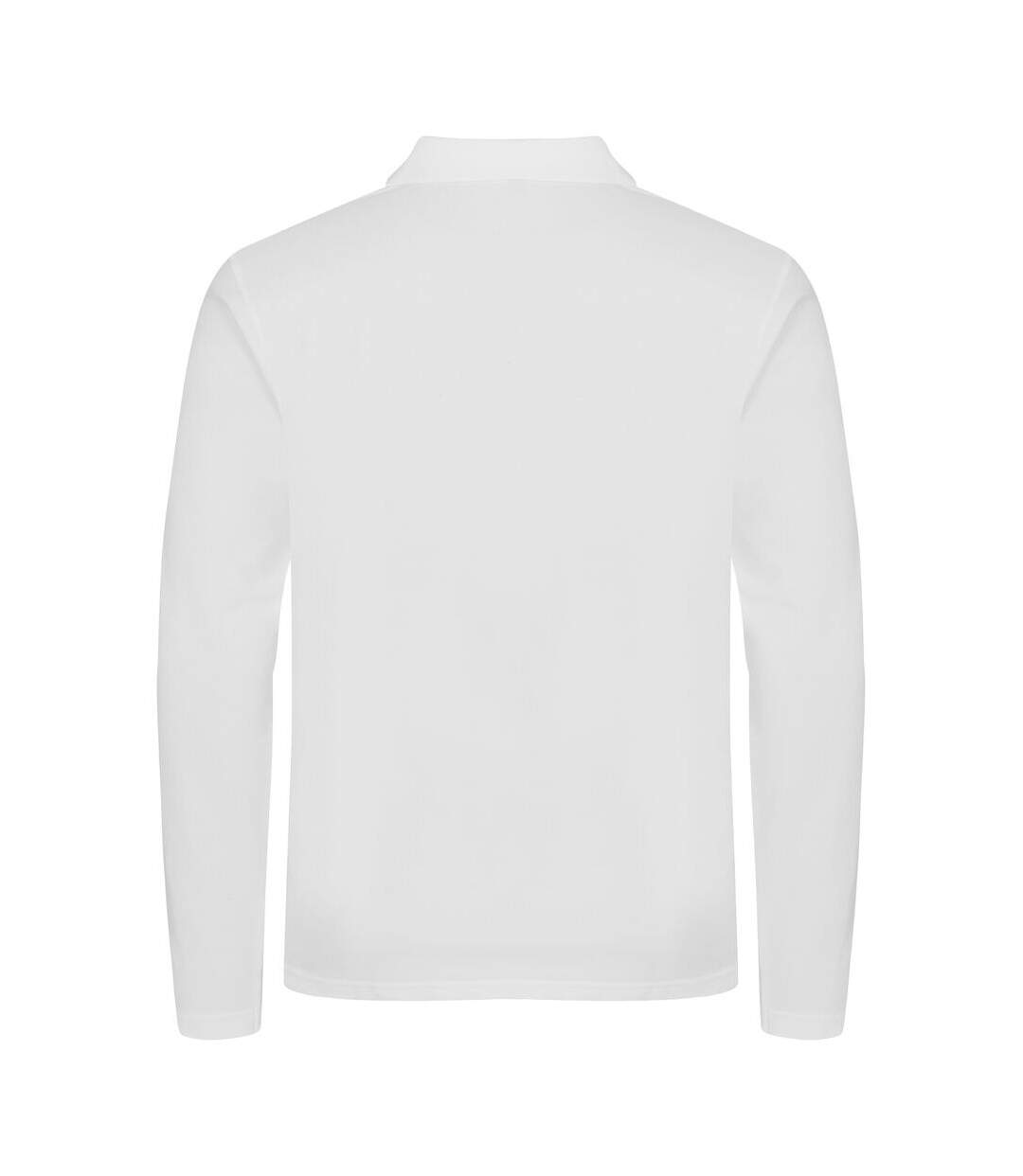 Polo Manches Longues Premium Homme Blanc Clique-2