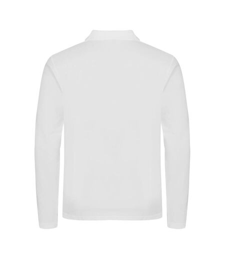 Polo Manches Longues Premium Homme Blanc Clique