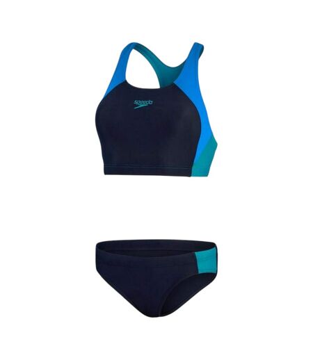 Ensemble De Maillot De Bain 2 Pièces Motif/style Blocs De Couleurs Femme Bleu Speedo