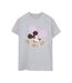 Disney Womens/Ladies Mickey Mouse Full Of Smiles Cotton Boyfriend T-Shirt (Gris sportif) - UTBI38965-1