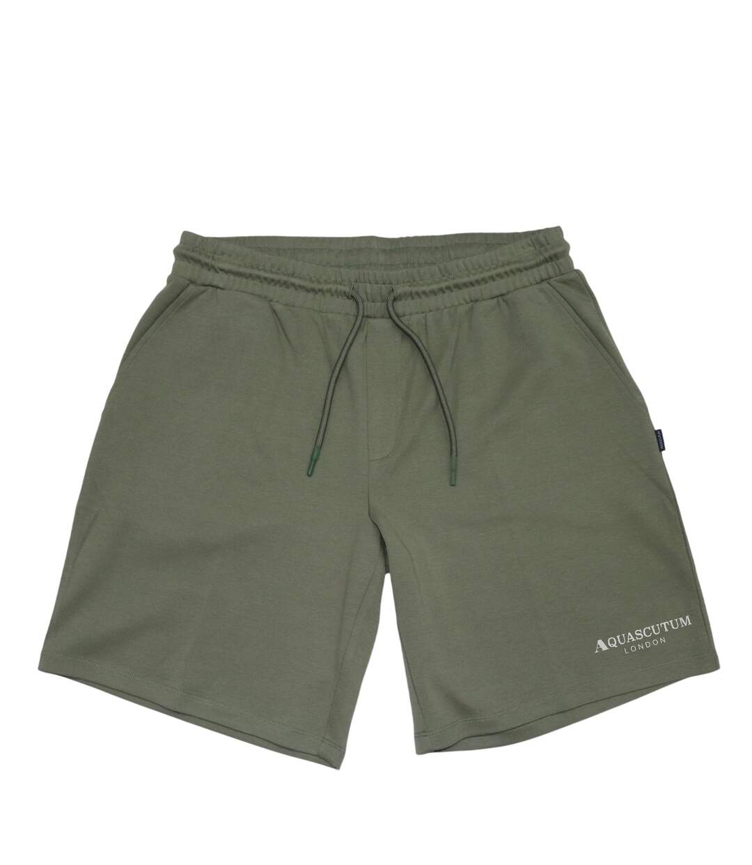Mens Fleece Logo Sweat Shorts Military Green Aquascutum-2