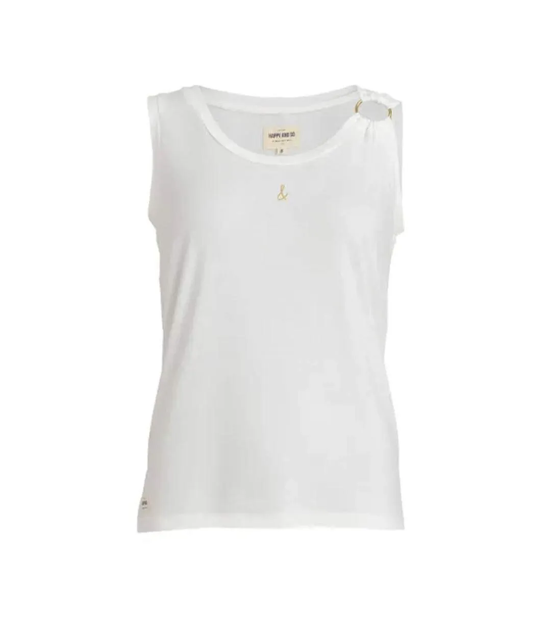 Débardeur blanc femme happy & co anneau-1