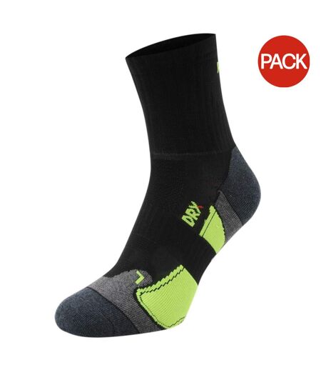 Lot De 2  Chaussettes Course À Pied Dri Skin Homme Blanc Jaune Fluo Karrimor