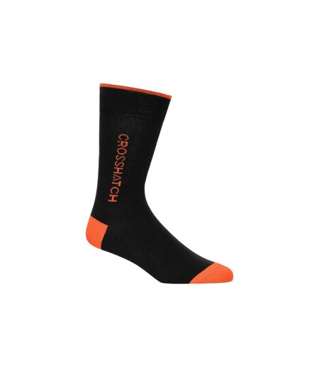 Pack of 5  Mens glowbow crew socks  black/multicolored Crosshatch