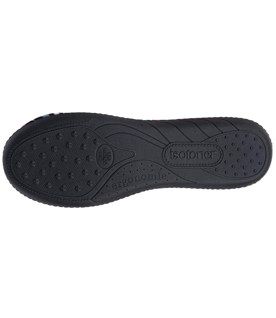 Isotoner Chaussons Ballerines femme microvelours semelle ergonomique, mousse à mémoire forme-4