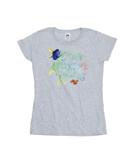 Disney T-shirt en coton Womens/Ladies Finding Dory Ocean Of Adventure (Gris sportif) - UTBI20189