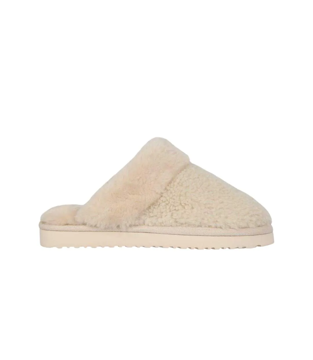 Womens/ladies Suede Faux Fur Lined Mule Slippers Cream Jack Wills-4