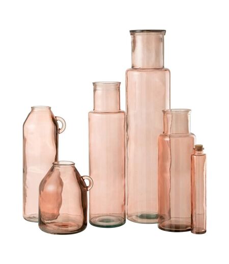 Vase Anse en Verre Bouteille 25cm Rose