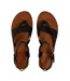 Womens/ladies Lexie Braided Leather Ankle Strap Flat Sandals Black Toms-3
