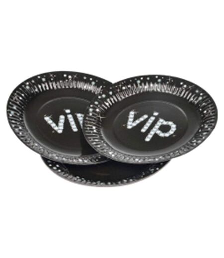 Lot de 6 Assiettes en Carton Vip 18cm Noir