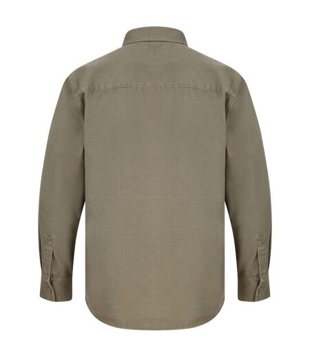 Front Row Unisex Adult Cotton Drill Overshirt (Khaki)