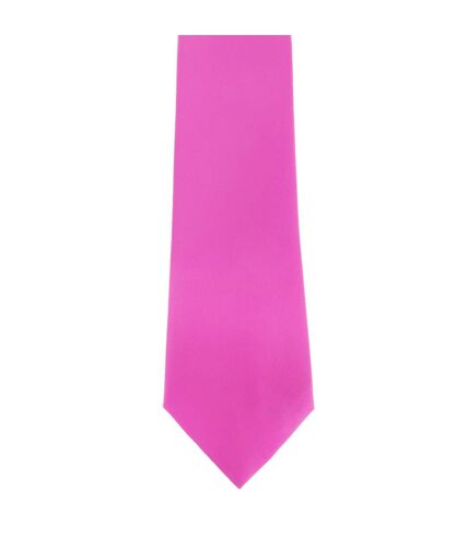 Premier Mens Plain Satin Tie (Narrow Blade) (Pack of 2) (Hot Pink) (One Size)