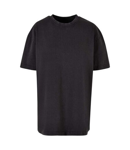 T-shirt Surdimensionné À Délavage Acide Femmes/ladies Noir Build Your Brand