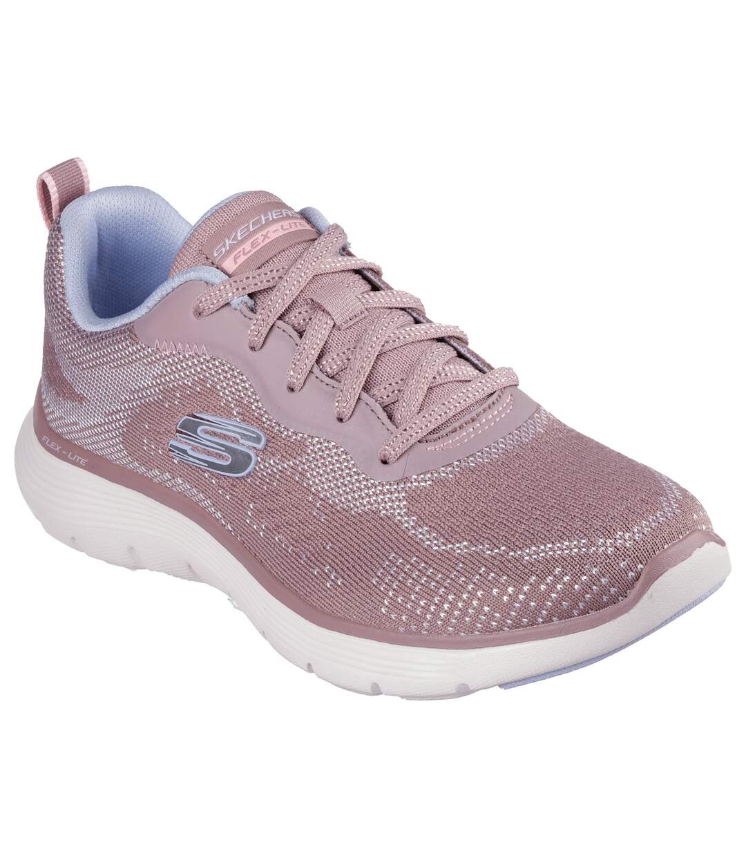 Womens/ladies Flex Appeal 5.0 Crusing Thru Trainers Mauve Light Blue Skechers-1