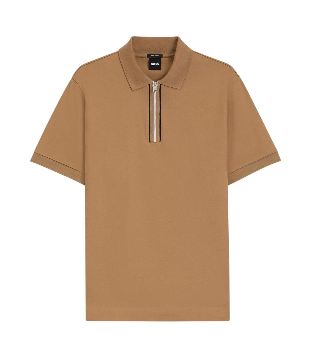 Mens Short-sleeved Polo Shirt Medium Beige Boss-1