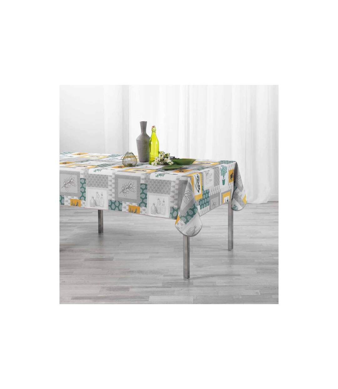 Nappe Antitache Graziella 150x240cm Jaune & Vert-3