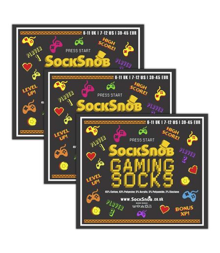 9 Pairs Mens Retro Gaming Socks Cotton Rich Arcade Gamer Novelty Gift