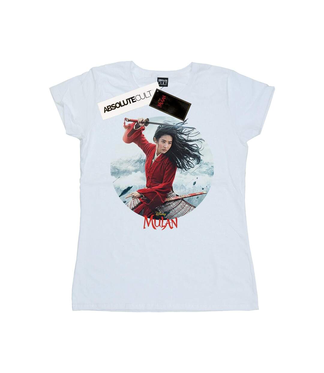 Disney Womens/Ladies Mulan Movie Sword Poster Cotton T-Shirt (Blanc) - UTBI30784-1