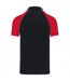 Kariban Mens Contrast Pique Baseball Polo Shirt (Black/Red)