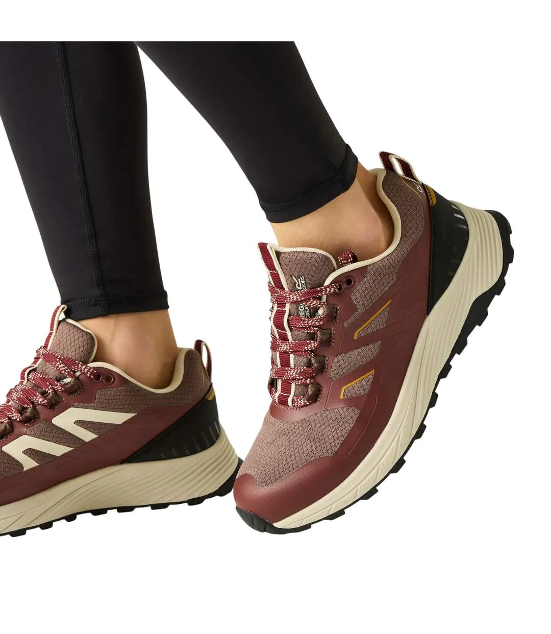 Baskets Imperméables À Lacets Ravika Femme Pourpre Marron Foncé Regatta-3