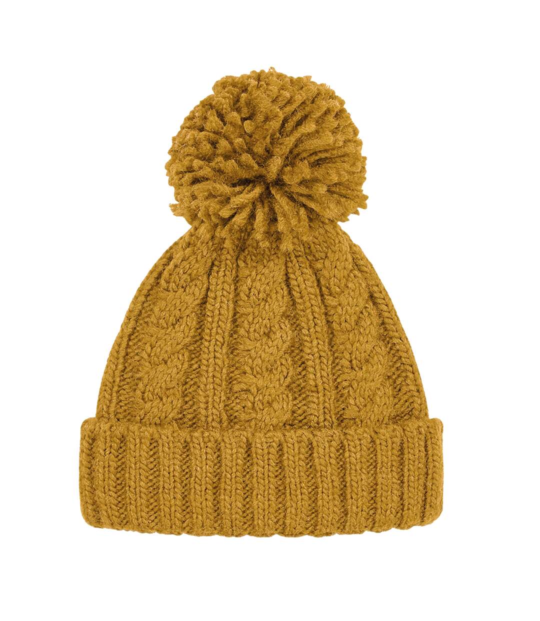 Bonnet à pompon unisexe jaune foncé Beechfield